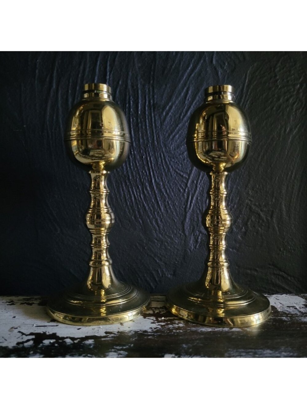 Pair Of Brass Whale Oil Lamps Maine Made By William Webb *Read